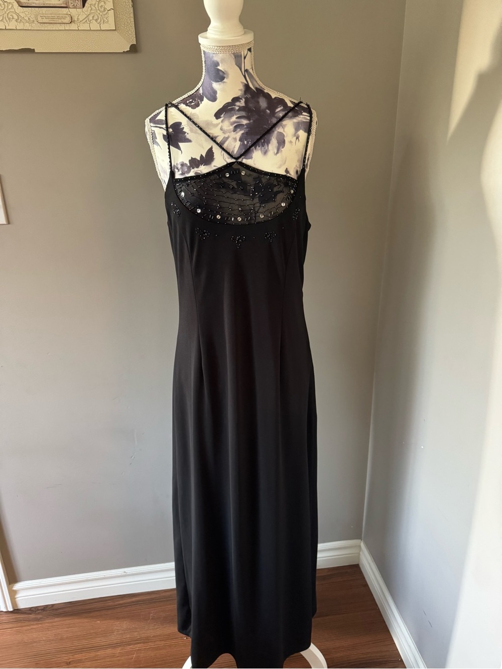 Y2K Jessica Black Beaded Evening Dress